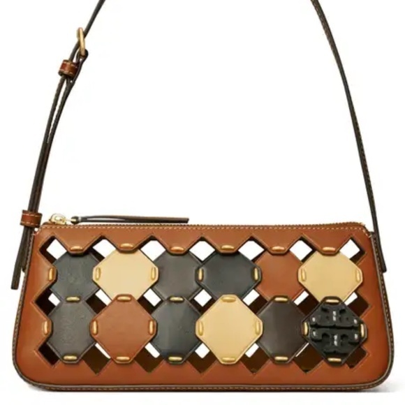 Tory Burch Handbags - Tory Burch McGraw Die Cut Leather Wedge Hippie BOHO Shoulder Bag::RARE::NWT::